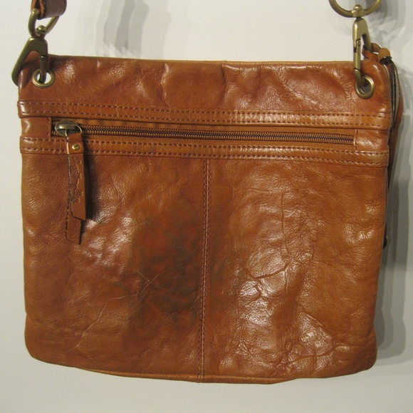 FOSSIL Vtg Floral Leather Crossbody Shoulder Bag - Picture 8 of 8